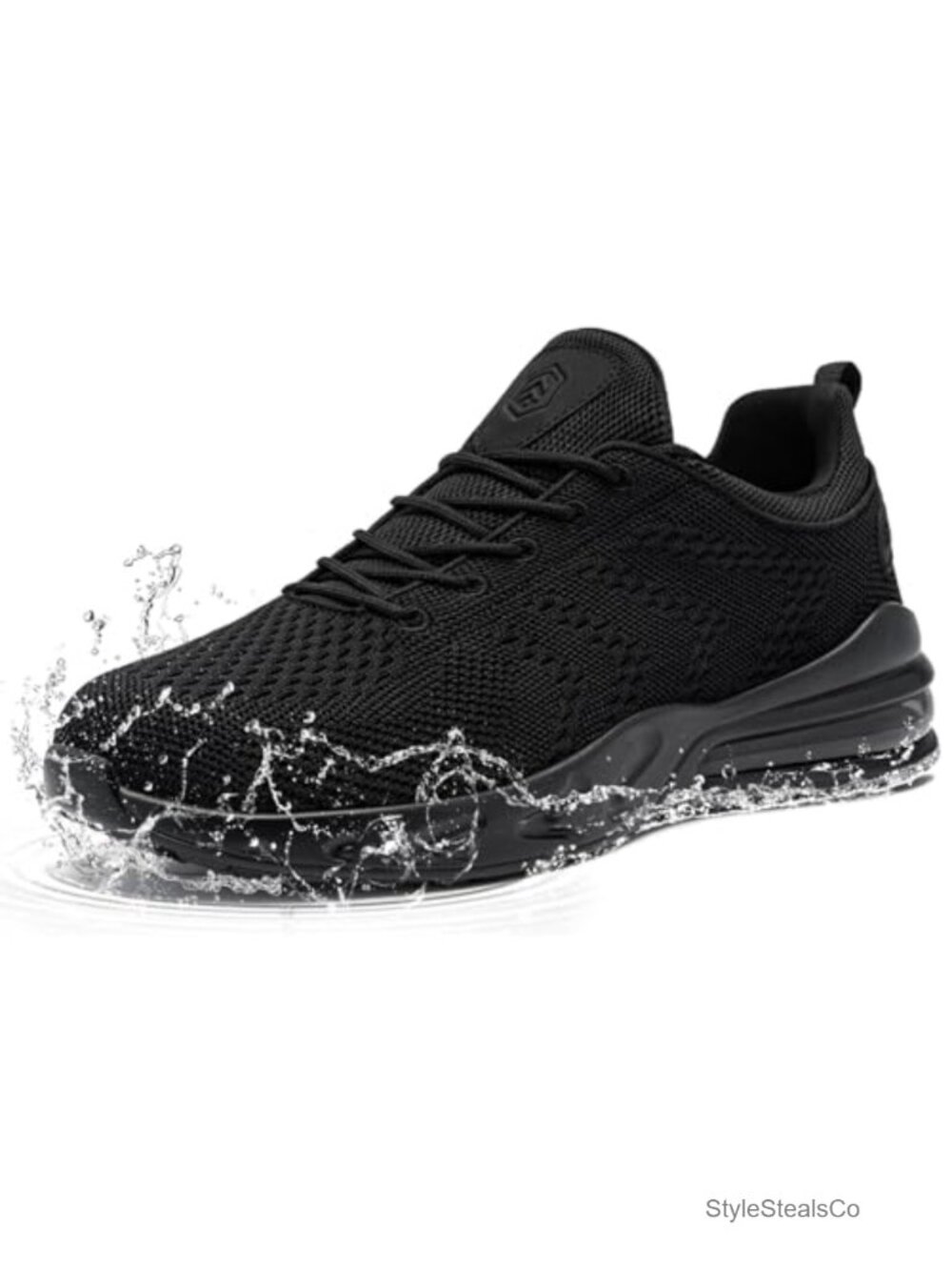 Non Slip Water Resistant Work Sneaker Faux Leather Wide Toe Box